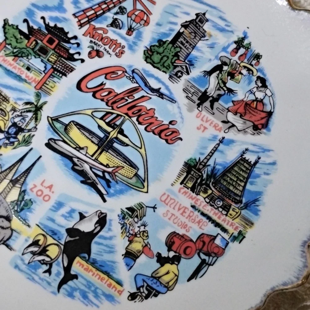 Vintage California Souvenir State Collector's Plate